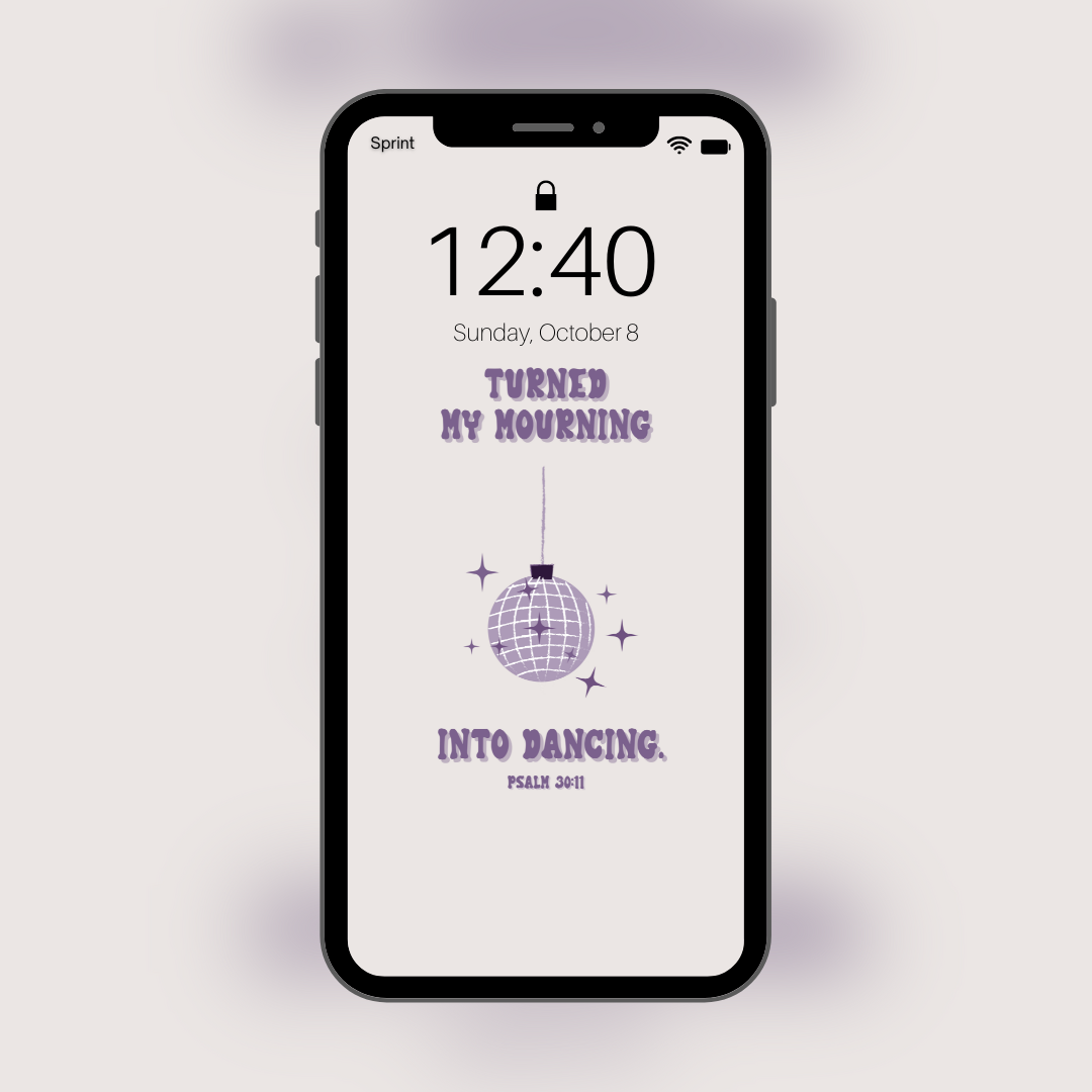 Turned my Mourning into Dancing (Purple): Phone Wallpaper