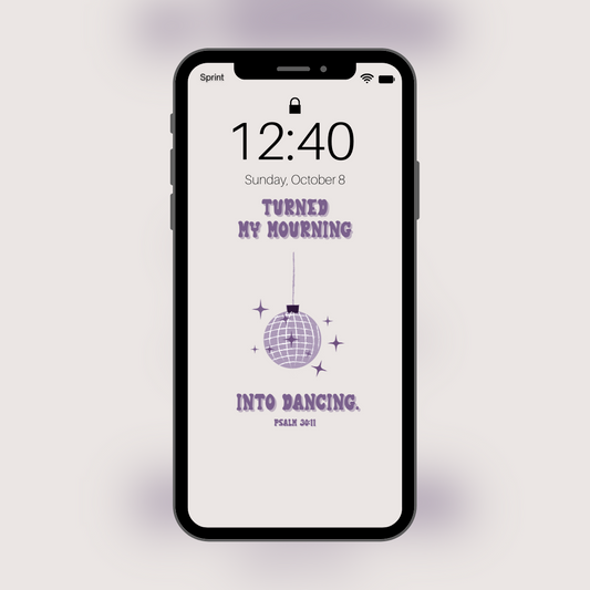 Turned my Mourning into Dancing (Purple): Phone Wallpaper