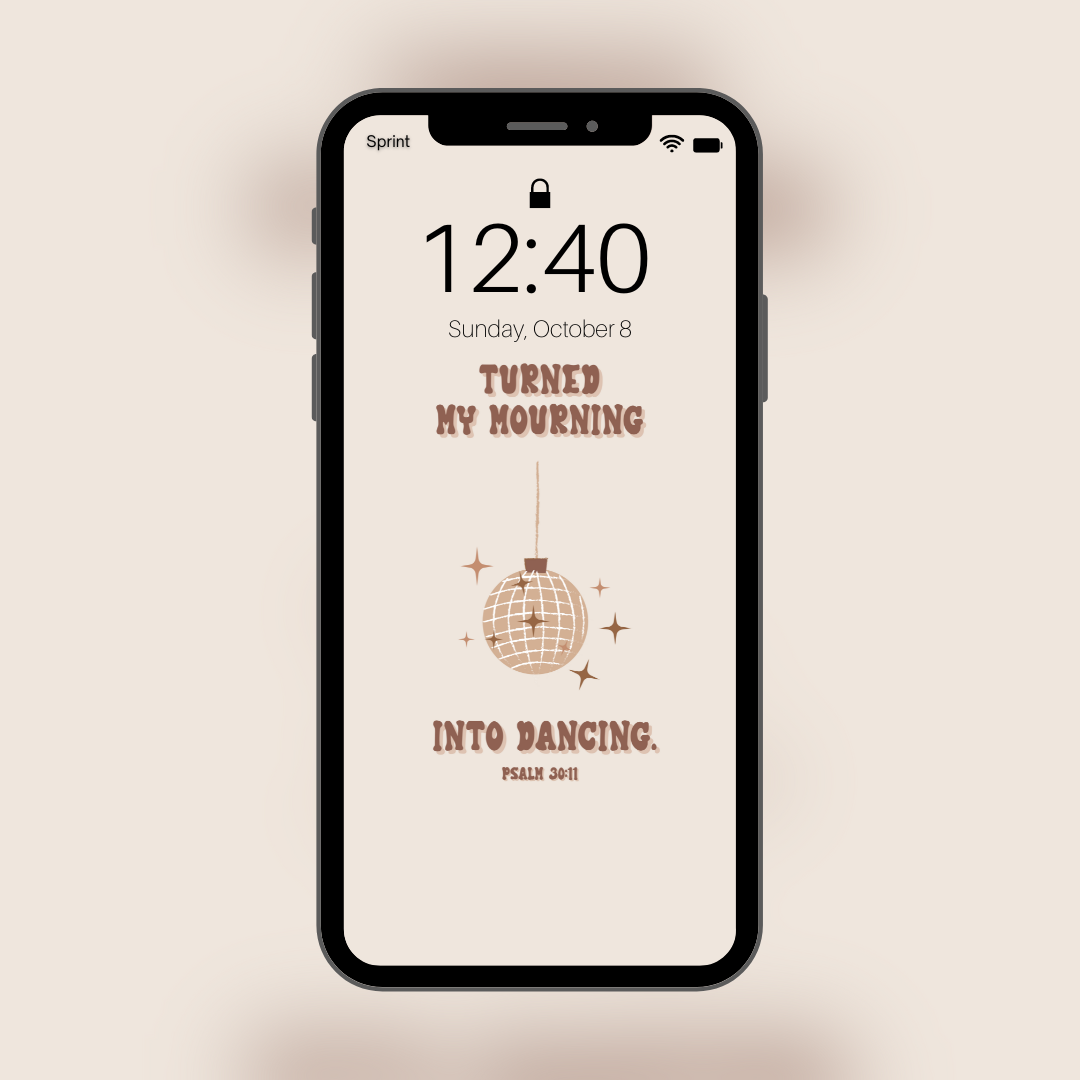 Turned my Mourning into Dancing (Orange): Phone Wallpaper