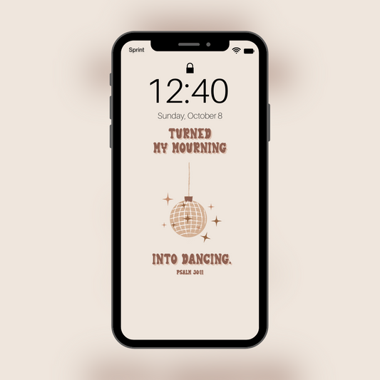Turned my Mourning into Dancing (Orange): Phone Wallpaper
