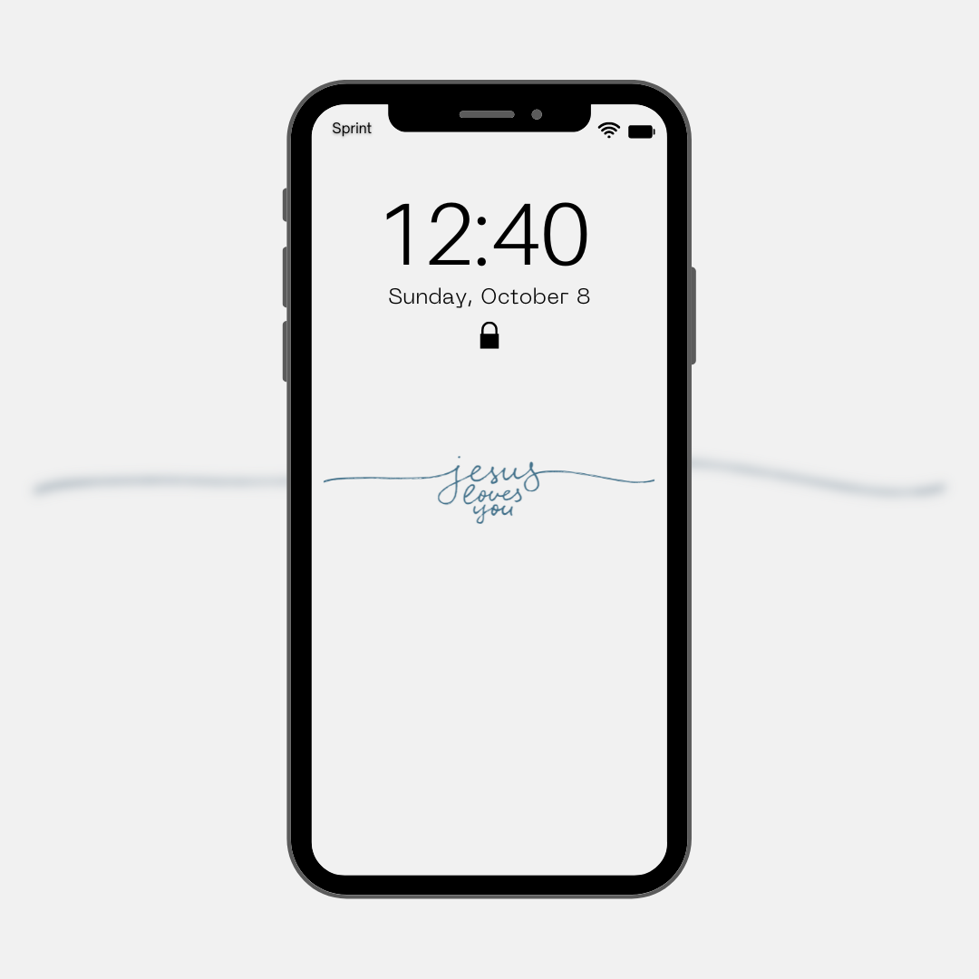 Jesus Loves You (Blue): Phone Wallpaper