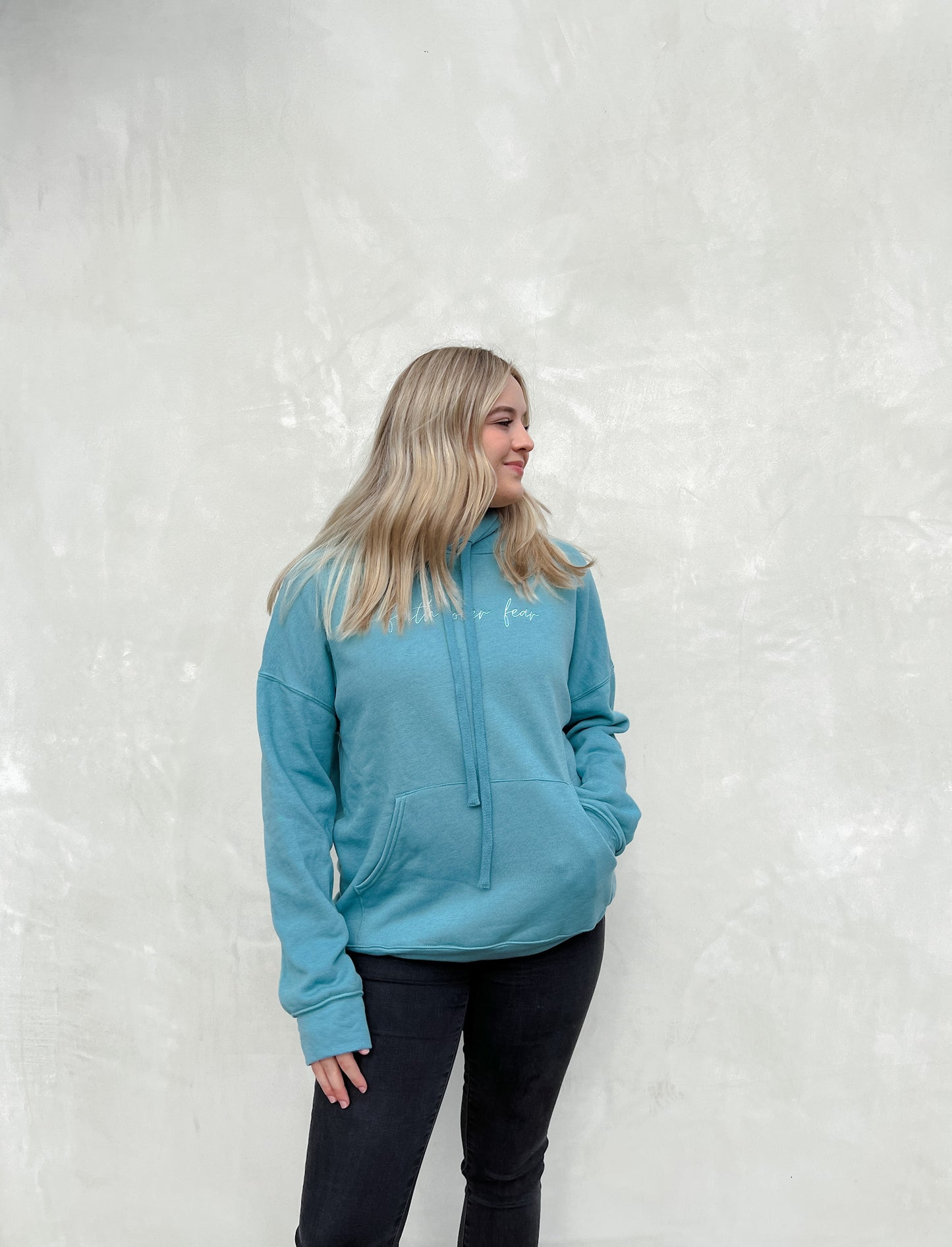 Faith over Fear Unisex Crewneck Embroidered Sweatshirt